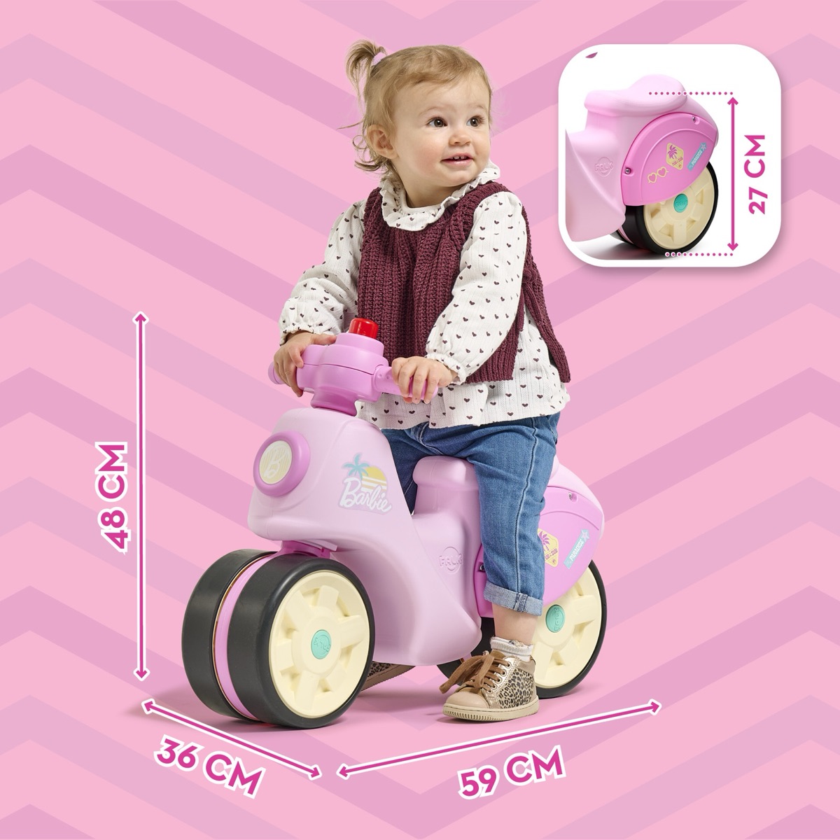 Scooter draisienne Barbie à roues silencieuses – Image 5