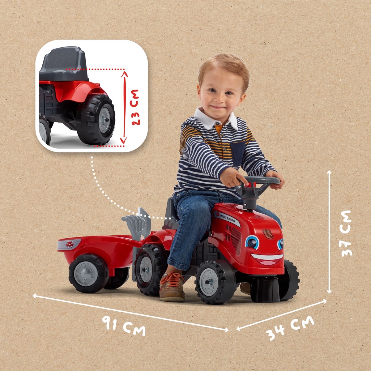 Porteur tracteur Massey Ferguson + remorque – Image 5