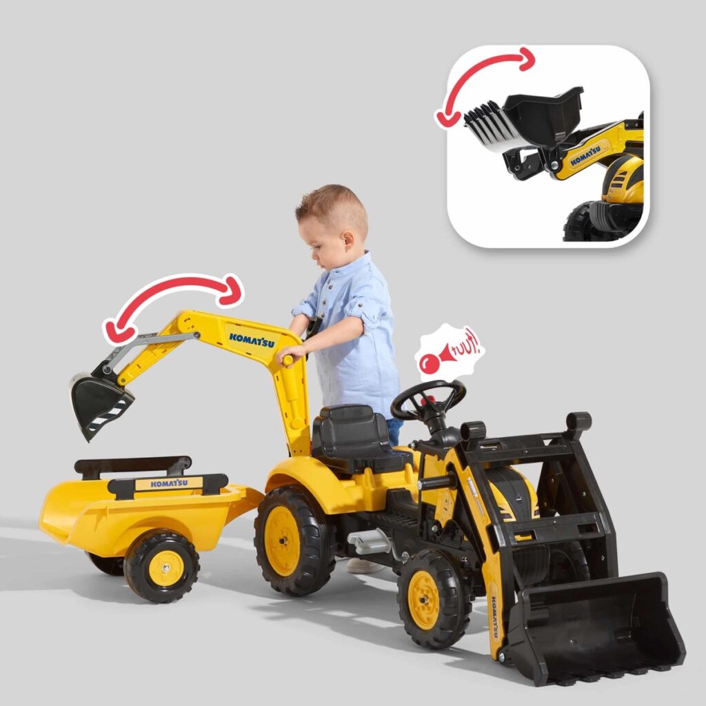 Tractopelle Komatsu + excavatrice